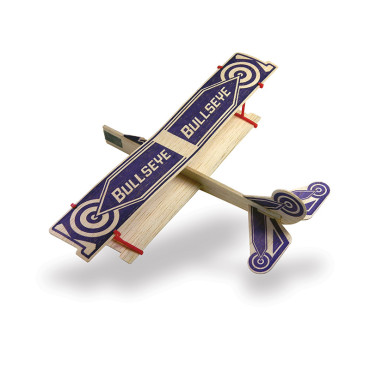 KIT PARA MONTAR AVIÃO PLANADOR BALSA PARA ARREMESSO MANUAL SUPERHERO BULLSEYE BIPLANE GLIDER GUILLOWS GUI 43